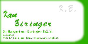 kan biringer business card